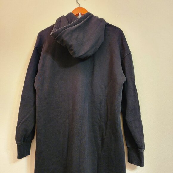 COS Hooded Sweatshirt Dress Black 100% Cotton Pocket Long Slv Women S Sporty - Picture 13 of 16